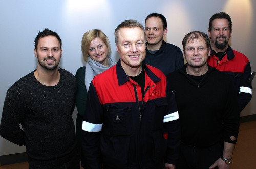 Den nye ledergruppa i Glencore Manganese Norway AS: (fra venstre) økonomi- og administrasjonssjef Morten Grimsø, HR-sjef Hilde Høgseth, adm. dir. Bjørn Ugedal, KHMS-sjef Geir Ove Storheil, teknisk sjef Roar Bustnes, og produksjonssjef Hendrik Lambert Strümpfer.