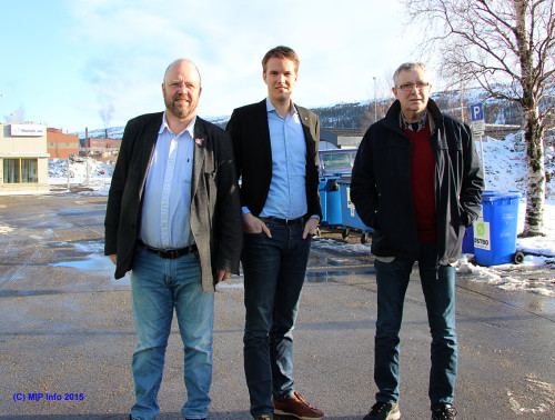 Stortingsrepresentant Torstein Tvedt Solberg fra Arbeiderpartiet besøkte Mo Industripark AS tirsdag 10. mars sammen med Geir Waage og Jan Erik Arnøy fra Rana Arbeiderparti.