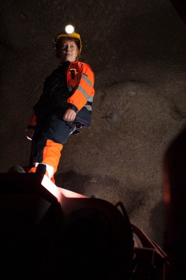 Bodil Grundstrøm, maskinfører ved Rana Gruber AS. 