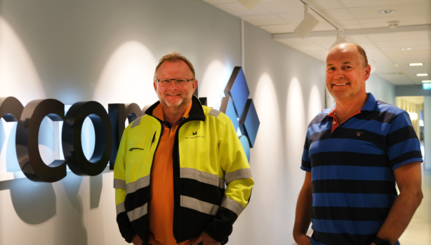 Dag Storholm i MIP Eiendom og Morten Rimer i Norconsult er begge fornøyd med de nye lokalene.